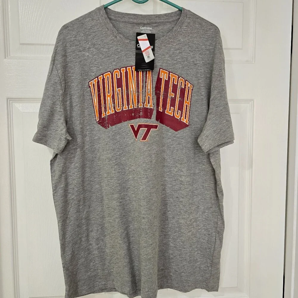 Virginia‎ Tech Men's Captivating Brand Cotton Blend T-Shirt Gray Size XL NWT